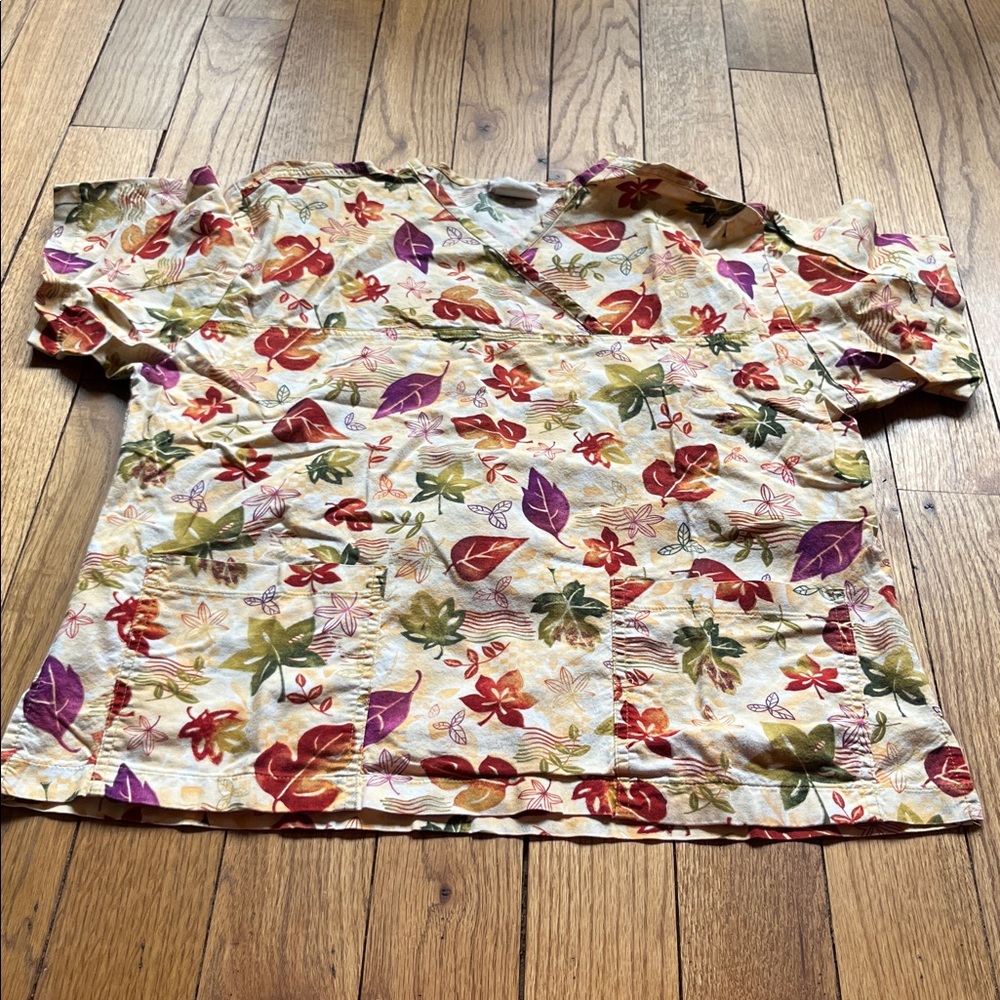 Peaches Uniforms Multicolor Floral Top